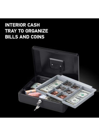 SentrySafe Money Safe with Cash Tray and Key Lock, 3.7 x 11.8 x 9.3 in, Black - pzsku/Z14317A904E0007E19E3AZ/45/_/1731078072/41d123f9-f9a4-46e5-8b9e-0fe8a46c8f6b