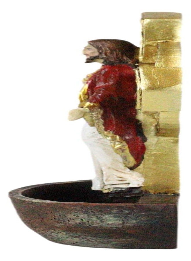 Ebros Gift Holy Golden High Cross Sacred Heart of Jesus Wall Mounted Or Desktop Dresser Plaque Holy Water Font Catholic Church Themed Religious Sacrament Accent Decor Figurine - Image 5