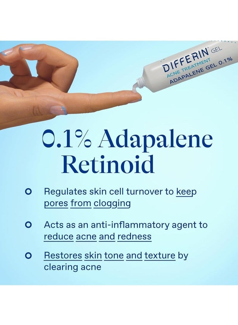 differin Acne Treatment Gel, 60 Day Supply, Retinoid Treatment for Face with 0.1% Adapalene, Gentle Skin Care for Acne Prone Sensitive Skin, 15g Tube - Image 4