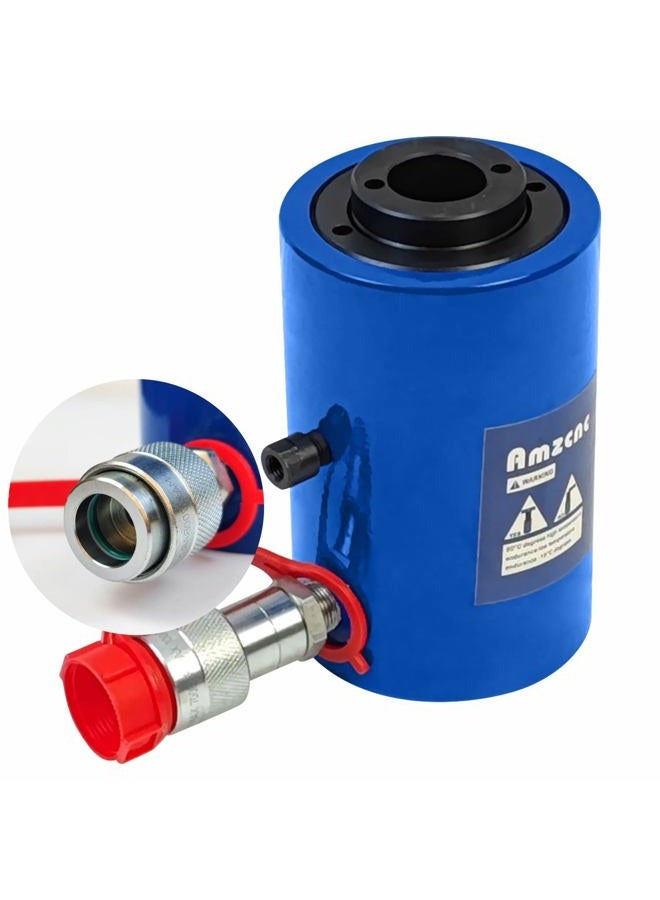 AMZCNC 30T Hydraulic Cylinder Jack Hollow Single Acting Hydraulic Ram Cylinder 2"(50mm) Hollow Hydraulic Lifting Cylinders - Image 1