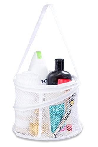 Handy Laundry Foldable Shower Caddy - Collapsible, Portable, Drainage Hole, Carry Handle, Large Compartments, Great Organizer for Camp, Travel, Gym, and Dorm (White) - Image 1