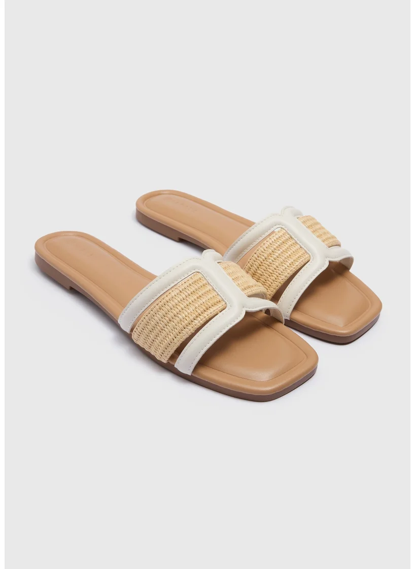 Matalan Cream Crafted Mule Slider