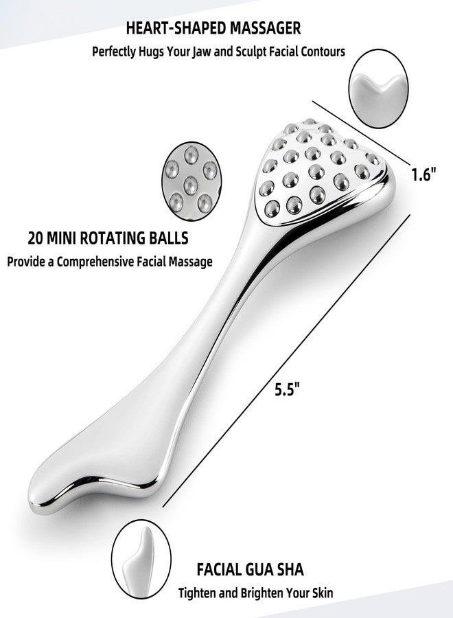pfefe Stainless Steel Gua Sha & Face Roller, 3-in-1 Dolphin Facial Roller for Esthetician Supplies Women Gift, Skin Care Tool for Puffiness, Wrinkles, Dark Circles (1 Pc) - Image 2