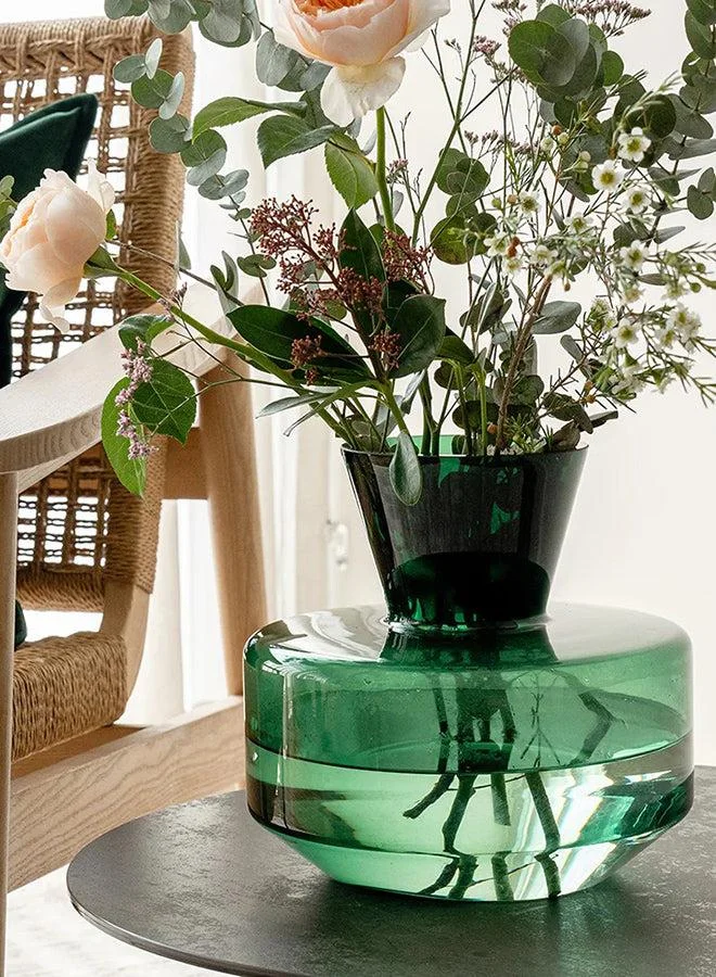 KNOT HOME Verdell Storms Contemporary Green Haven Vase Knot Home Designer Accessory for Bedroom Living Dining Room Office Area Décor