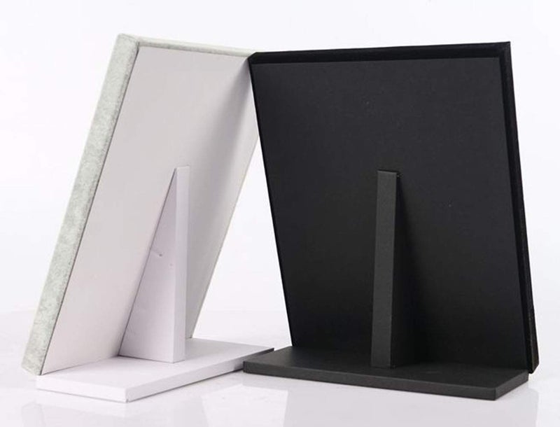 Homeanda Velvet L-Shaped 50 Slots Ring Earring Jewelry Display Tray Organizer Holder (Black) - Image 3