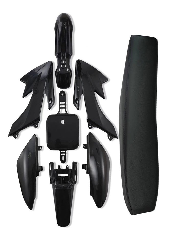 CLEO Plastics Kit with Seat, XR50 CRF50 Plastic Kit Fenders Fairings Replacement Plastic with Tall Flat Seat(black) - Image 1