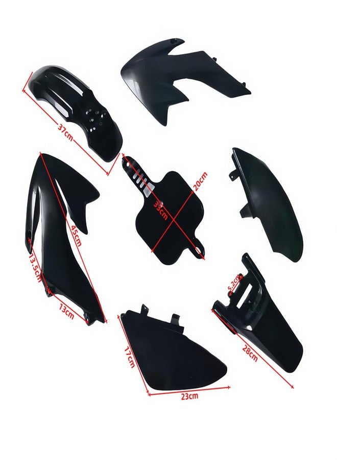CLEO Plastics Kit with Seat, XR50 CRF50 Plastic Kit Fenders Fairings Replacement Plastic with Tall Flat Seat(black) - Image 2