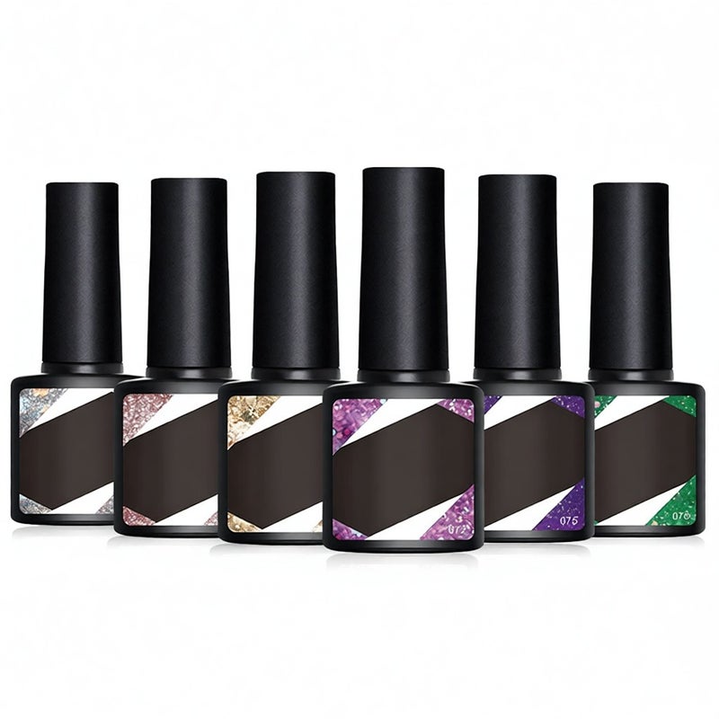 8.5ml Nail Polish Kit Soak Off Nail Gel Set Starter Kit with Assorted Color Nail Polish 6 Bottles - Image 1
