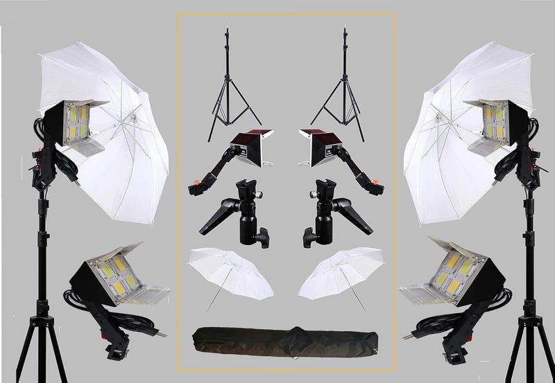 VTS B4 Led Continuous Light Kit with B4 Led Light + 9ft Stand + Umbrella + Clamp + Kit Carry Bag for Photo and Videography, Studio 480 watt (Pack of 2) - Image 1
