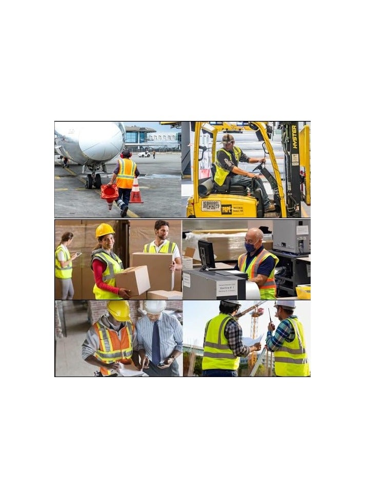 VINSTAR Reflective Safety Vest, High Visibility Breathable Day Night Warning Safety Jacket with Zipper and 360° Protection! (M) 2PK - Image 3