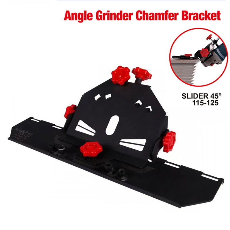 Aluminum Alloy 125 Type Angle Grinder Chamfer Bracket Screw Installation Multifunctional 45° Chamferer Utility Tool Red knob - Image 2