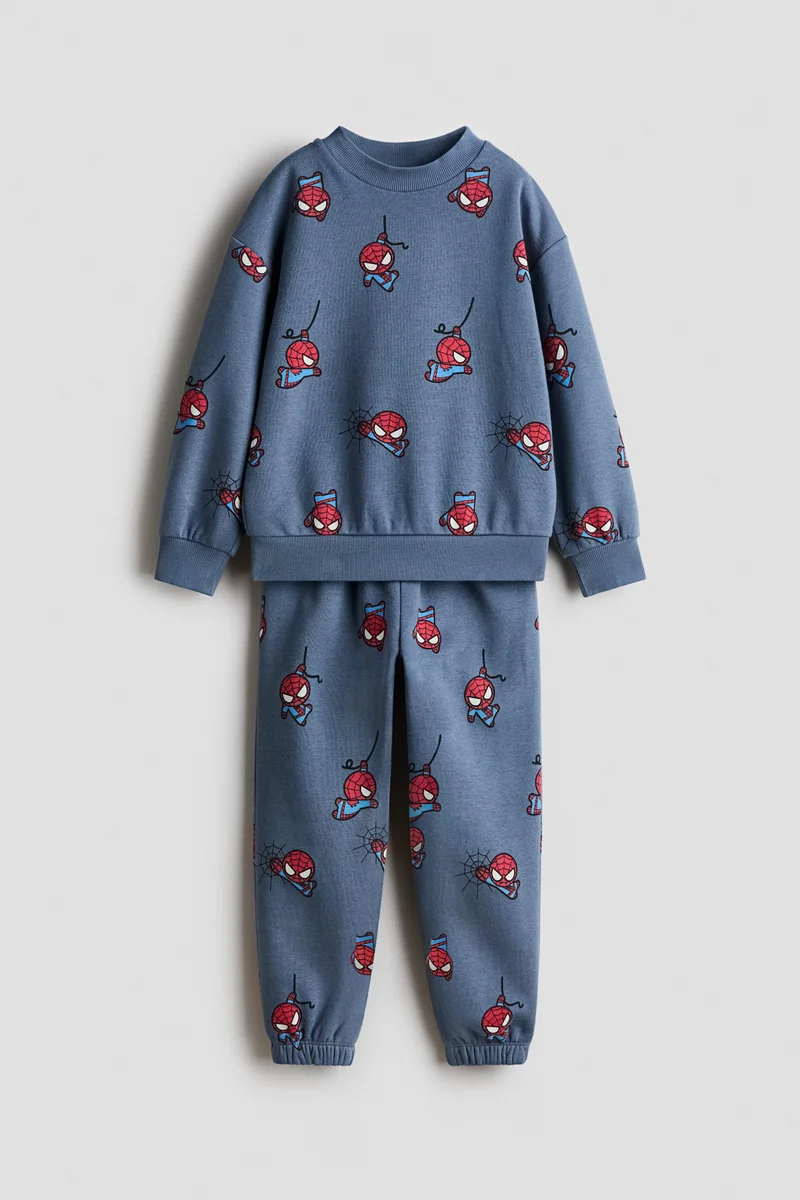 H&M 2-piece printed sweatshirt set