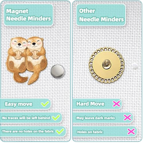 Amesuspes Needle Minder for Keeping Sewing & Embroidery Needles – Magnetic Needlepoint Holder, Cross Stitch Supplies – Secure & Decorative Needle Minders for Stitching & Crafting (Embroidery Threads) - Image 4