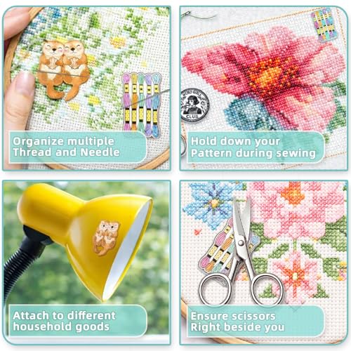 Amesuspes Needle Minder for Keeping Sewing & Embroidery Needles – Magnetic Needlepoint Holder, Cross Stitch Supplies – Secure & Decorative Needle Minders for Stitching & Crafting (Embroidery Threads) - Image 3