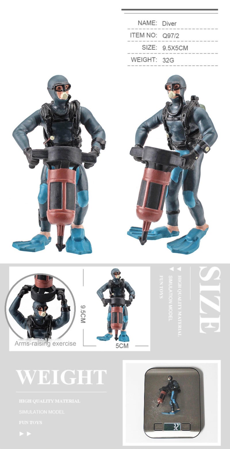 Simulated mini-diver underwater exploration survey diver scene - Image 2
