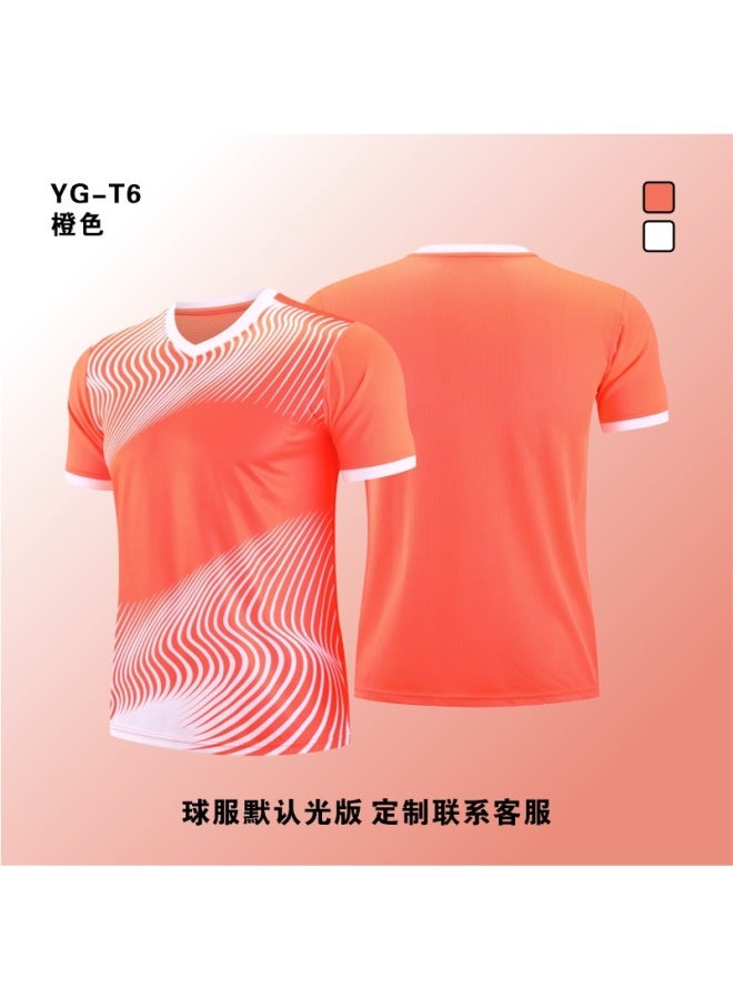 Yg-t6 Orange New Football Sportswear Single Top Custom Running Quick-drying Training Clothes Sweat-wicking Football Clothes Top Competition Team Clothes
