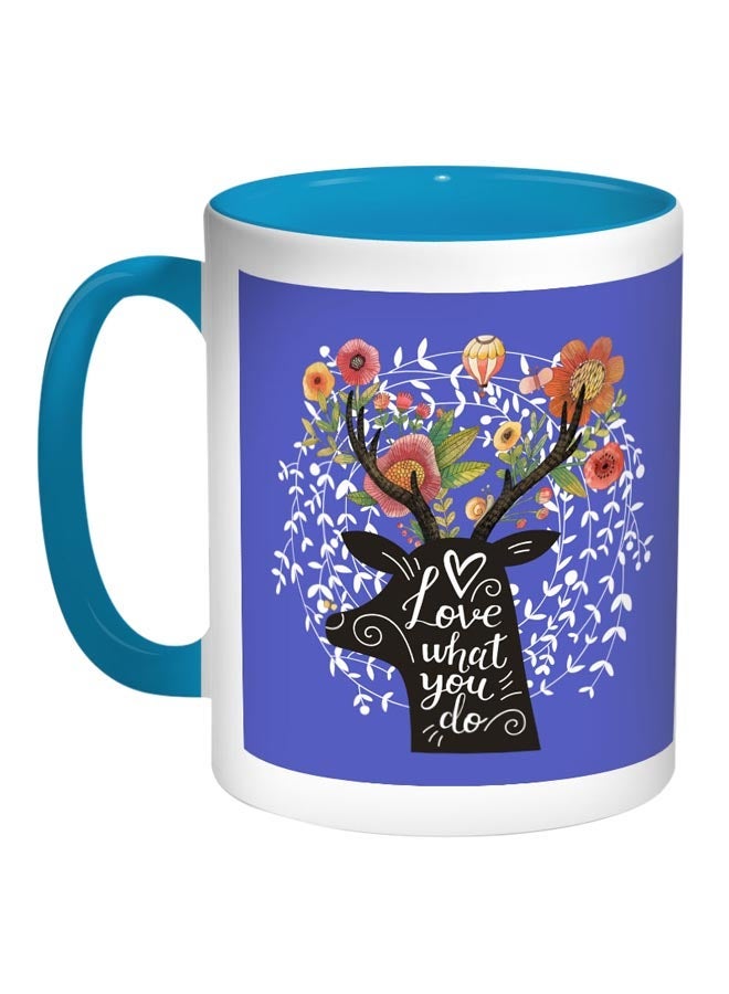 RYN Love What You Do Printed Coffee Mug Blue/White/Black 11ounce