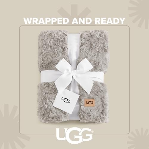 UGG Adalee Faux Fur Throw Blanket for Couch, Cozy Fuzzy Blanket for Chair or Bed, Easy Care Reversible Fluffy Throw, Luxury Home Decor, 50-inch x 70-inch, Seal Grey - Image 5
