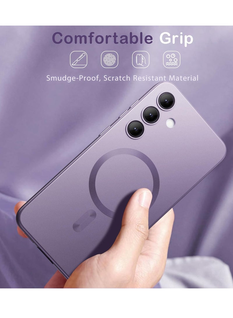 BORTONY Samsung Galaxy S24 Plus 5G Magnetic Case Cover Luxury Metallic Paint Silicone Phone Case Full Camera Lens Protector Shockproof Cover for Samsung Galaxy S24 Plus 5G - Image 5