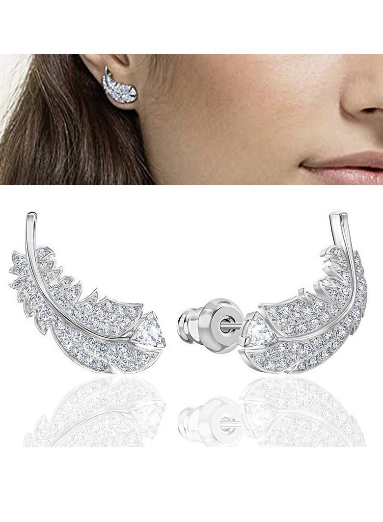 Lightweight Feather Piercing Earrings for Women  - Image 4