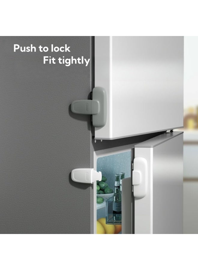 NOVOLAN Child Safety Fridge Locks, Safety Refrigerator Door Locks for Baby Proofing, 2-Pack, No Drill Adhesive Installation, Prevent Cats and Kids from Opening, Sleek Design for Modern Kitchens - Image 4