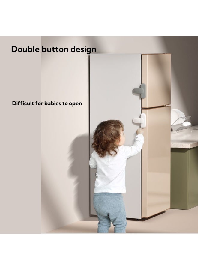 NOVOLAN Child Safety Fridge Locks, Safety Refrigerator Door Locks for Baby Proofing, 2-Pack, No Drill Adhesive Installation, Prevent Cats and Kids from Opening, Sleek Design for Modern Kitchens - Image 5