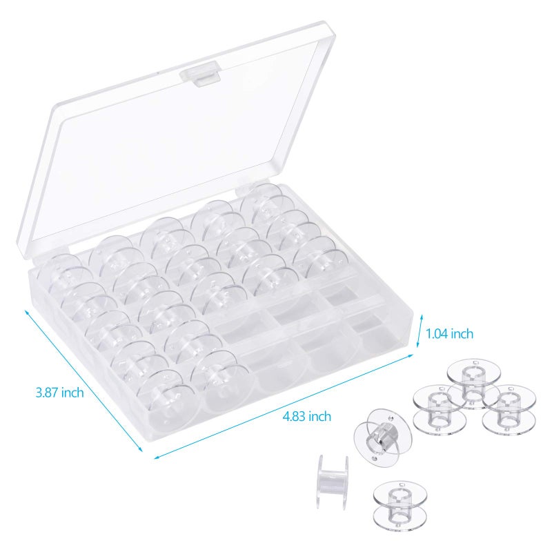 Eoehro 50 Pcs bobbins for Sewing Machine- Eoehro, Sa156 Bobbins, Bobbins Class 15, Sewing Accessories, Plastic Bobbin with Case(2 Box) - Image 3
