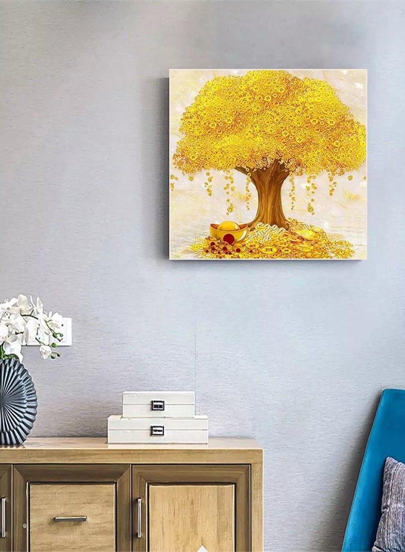 Golden Tree Print Diamond Painting Without Frame - Image 1
