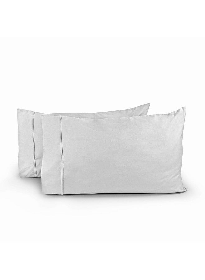 LINENWALAS 300 TC Pure Cotton Percale Linen Bedsheet for King Bed Size Bedding with Pillow Cover for Bedroom, Soft Smooth Crisp Hotel Quality Flat Sheets for Summer (108x108 Inch, White) - Image 4
