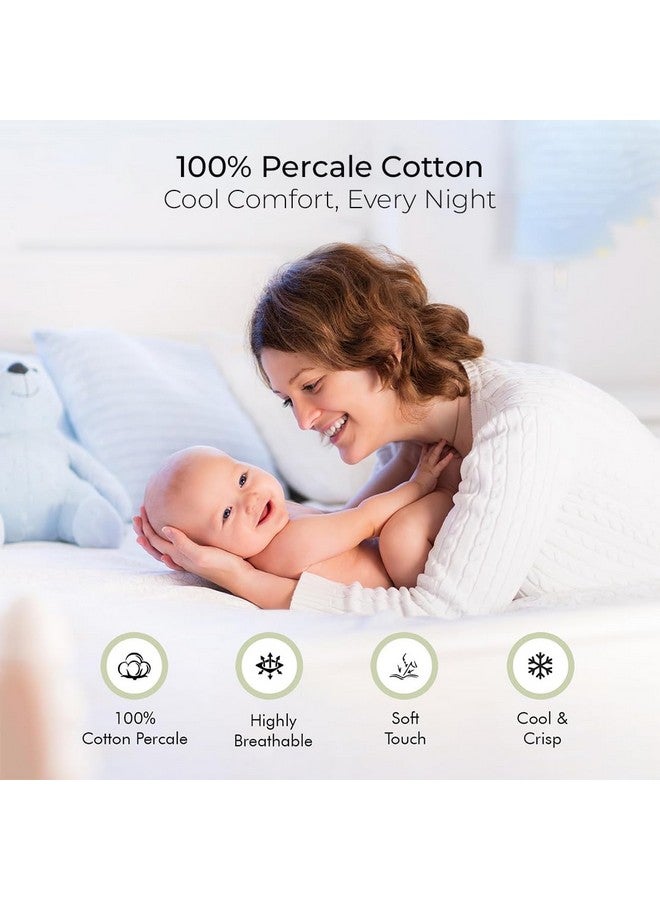 LINENWALAS 300 TC Pure Cotton Percale Linen Bedsheet for King Bed Size Bedding with Pillow Cover for Bedroom, Soft Smooth Crisp Hotel Quality Flat Sheets for Summer (108x108 Inch, White) - Image 5