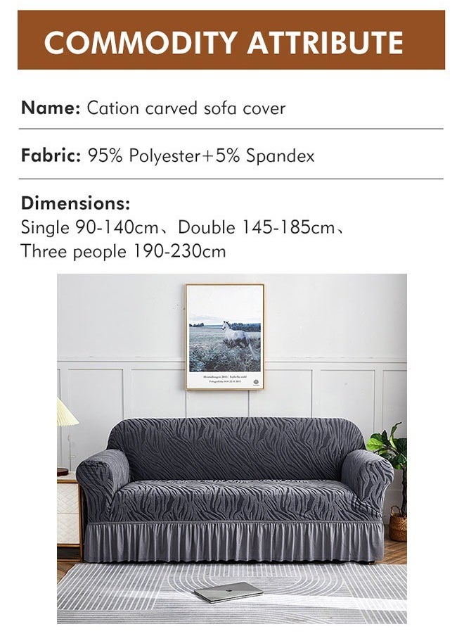 Optico - Elastic Couch Cover with Skirt,Stretch Sofa Slipcover Furniture Protector Washable Soft Sofa Cover for Living Room Elastic Fabric Sofa Cover with Skirt, For Living Room Bed Room For 1/2/3/seater sofa - Image 1