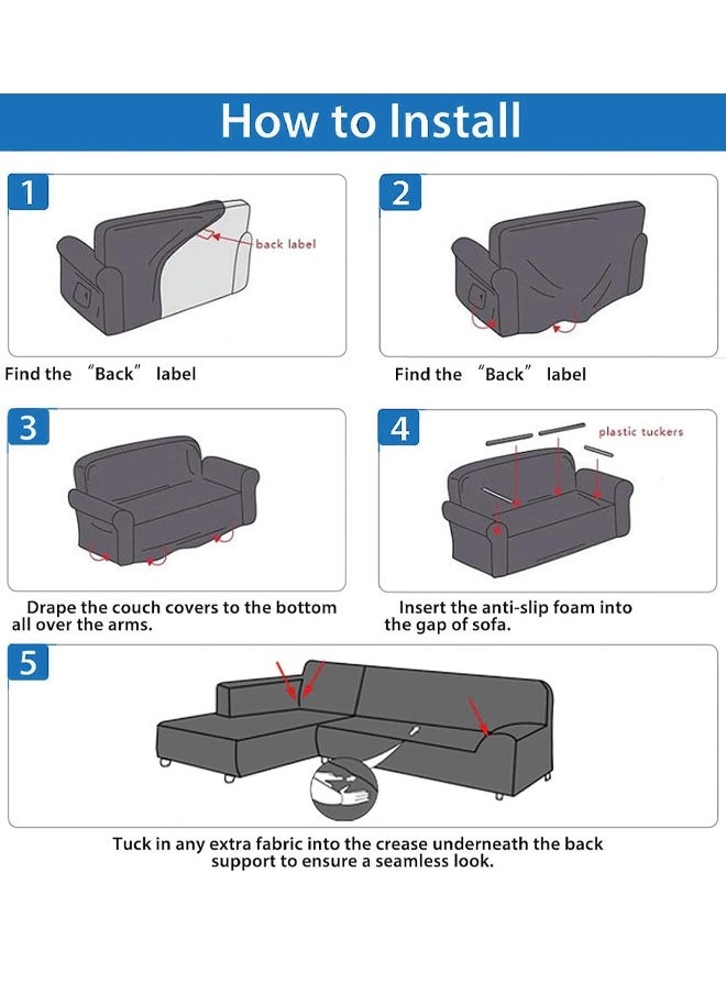 Optico - Elastic Couch Cover with Skirt,Stretch Sofa Slipcover Furniture Protector Washable Soft Sofa Cover for Living Room Elastic Fabric Sofa Cover with Skirt, For Living Room Bed Room For 1/2/3/seater sofa - Image 1