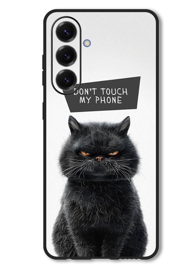 Theodor Case Compatible with Samsung Galaxy F56 6.74 Inch Protection Shockproof Bumper Cover Dont Touch My Phone Cat - Image 1