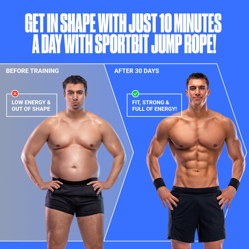 sportbit Adjustable Jump Rope for Fitness and Exercise â€“ Skipping Rope for Cardio, Boxing, and Weight Loss â€“ Speed Rope perfect for Men & Women - Image 4