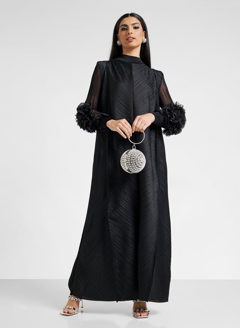 Khizana Dress With Exaggerated 3D Sleeve Floral - Image 4