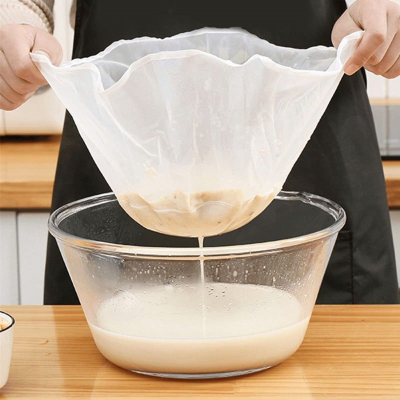 2pcs Small Size Reusable Cheese Cloth Bags Fine Mesh Strainers for Milk Yogurt Juice Coffee - Image 5