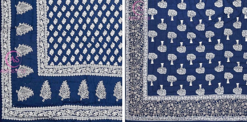 WORLDNEX 400 TC Pure Cotton Jaipuri Design Printed Light Weight Traditional Rajasthani Print Single Bed QuiltRazaiRajai Design 13 Single Bed Set of 2 Combo Set - Image 4