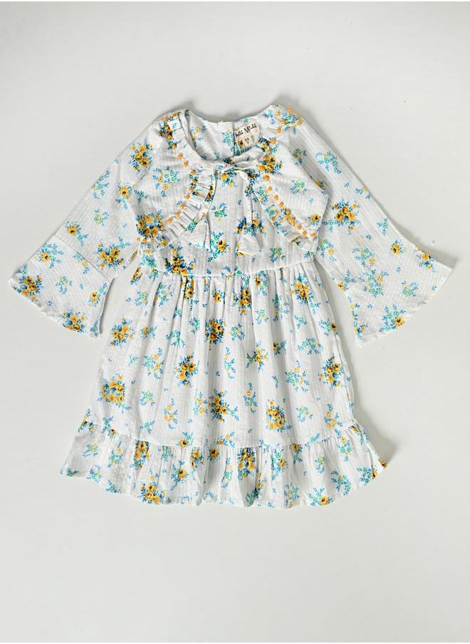 BELLA MODA - All-Over Floral Print Round Neck Fit and Flare Dress by Styli - Image 1