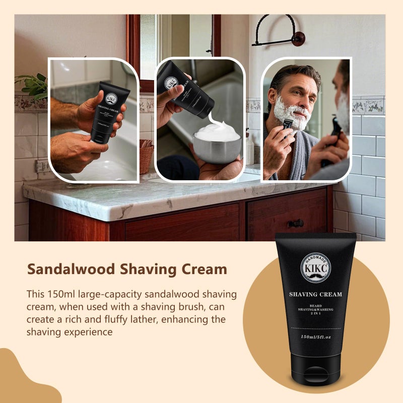 Kikc 5 in 1 Shaving Kit, Shaving Brush Kit for Men,Set Include Synthetic Shave Brush, Stainless Lathering Bowl, Shave Brush Stand, Shaving Cream, Shave Manual, Best Gift for Bearded Man,Silvery Set - Image 4