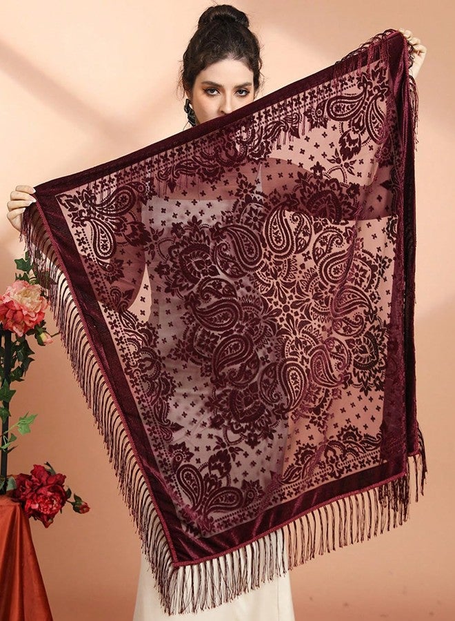 كي-اليوون أوشحة وشالات ولفائف مخملية من كي-إليون للنساء، مناسبة لفساتين السهرة ووصيفات العروس وحفلات الزفاف، دافئة، مقاس 43 بوصة، كبيرة الحجم، H22-02 - Image 2