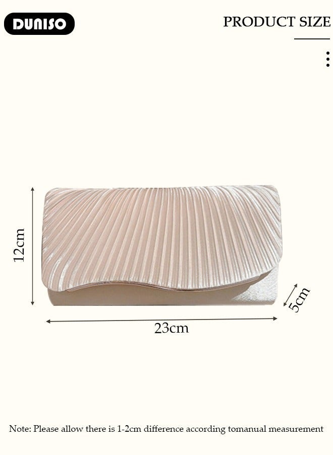 DUNISO Womens Clutch Bag, Sparkly Evening Clutch Purse, Champagne Shoulder Bag with Removable Chain, Crossbody Envelope Bag for Formal Dress Bride Wedding Prom Party - Image 4