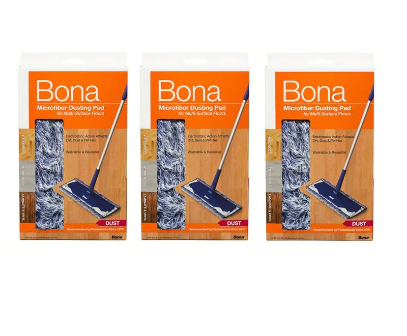 BONA 3 Pack Bona Dusting Pad | Designed on Hardwood, Stone, Tile and Laminated Floors | 4" W x 15" L… - Image 1