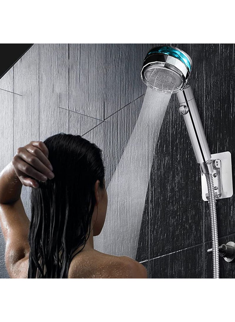 Tusig Tusig Handheld Shower Head High PowerPressure Turbo Fan Shower Head with Filter and Pause Switch Easy Install Turbocharged Shower Head 360 Degrees Rotating MULTICOLOR  - Image 4