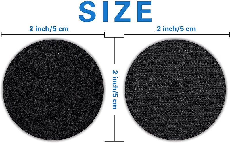 HETVIN HETVIN Multipurpose Self Adhesive Double Sided Non Slip Anti Curling Interlocking Hook Tape Stickers for Carpets Mats Rugs Bed Sheets Pillows Sofa Mattress Couch Blankets Round 2 inch Set of 10  - Image 2
