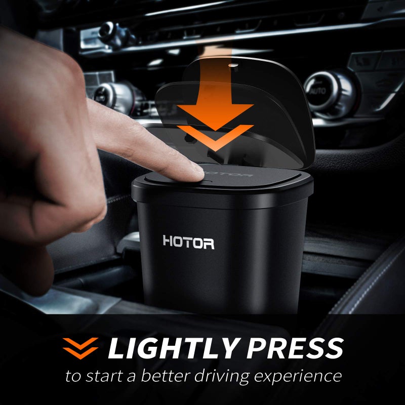 HOTOR Car Trash Can, Car Trash Cup with 30 Additional Trash Bags for Exclusive Using, Multipurpose Trash Can for Car, Office & Home to Meet Various Needs - 2 Packs, Black - Image 2