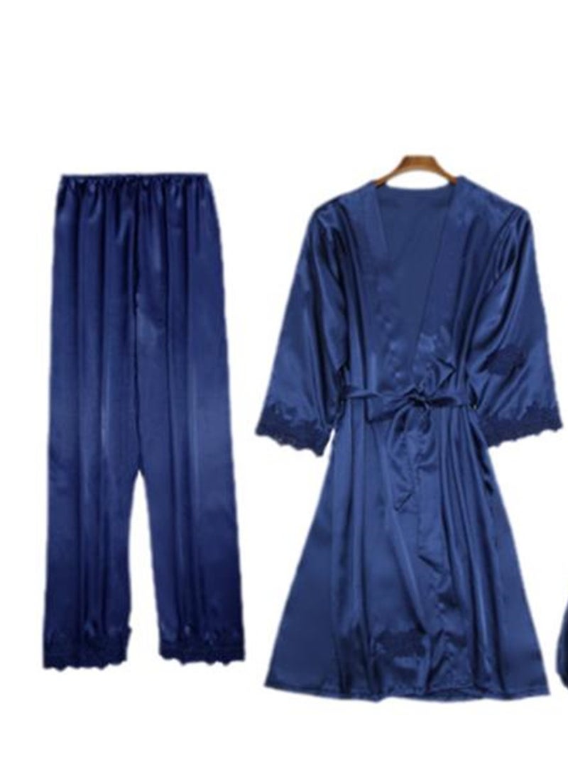 5pcs women's pajamas with imitation silk pajamas suspenders shorts pajamas set - Image 2