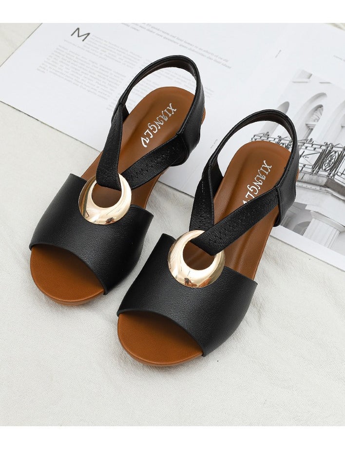 SIKETU Women's Summer Comfortable And Fashionable Versatile Wedge Heel Thick Soled Casual Sandals  - Image 2