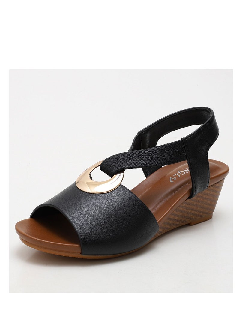 SIKETU Women's Summer Comfortable And Fashionable Versatile Wedge Heel Thick Soled Casual Sandals  - Image 1