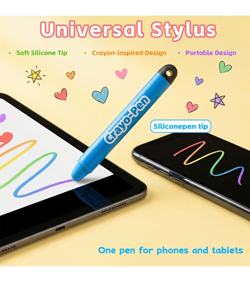 Burgundy Crayon Stylus Capacitive Touch Pen for VIVO OPPO Devices No Charging Needed - Image 1