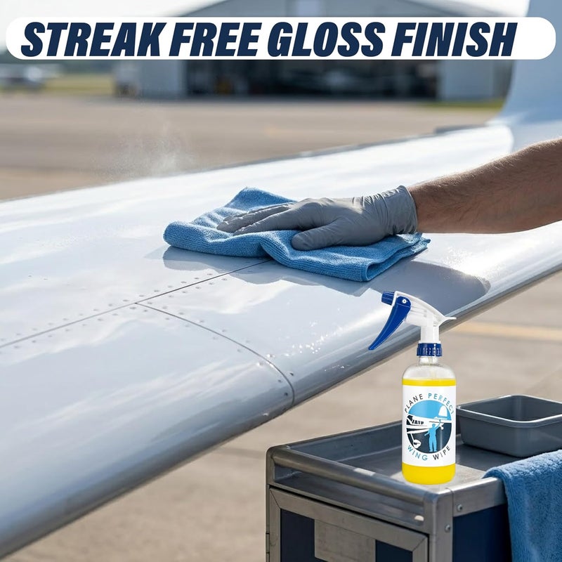 Plane Perfect Wing Wipe Quick Detail Spray Sealant - 16 Oz, Ultimate UV Protection Hydrophobic Plane & Car Wax Spray, Aviation Grade Quick Detailer Spray for Airplane, Car, RV, Motorcycle & Boat - Image 3